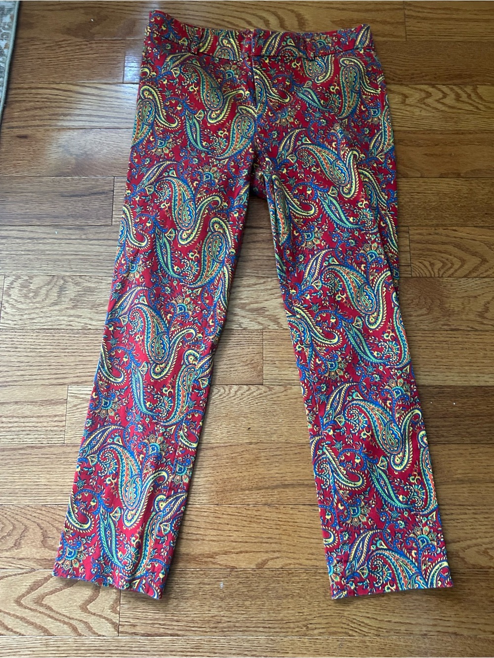 Lauren Ralph Lauren Vintage Paisley Pants Bright Color Boho Ankle Leg Women’s 6P - Picture 2 of 11